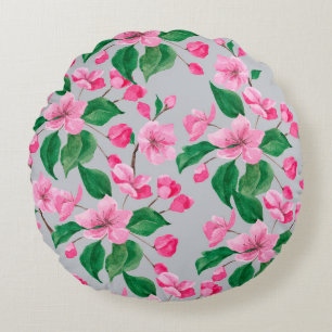 Wonderful Botanical Floral Design Round Cushion