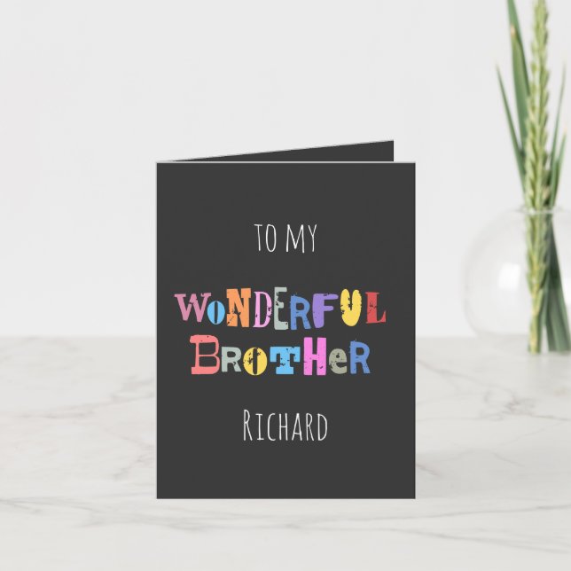 Wonderful Brother Card (Front)