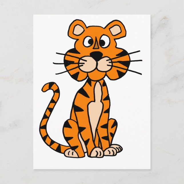 Wonderful Cartoon Tiger Design Postcard (Front)