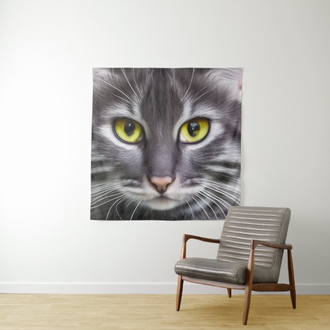 Wonderful cat portrait    tapestry (In Situ)