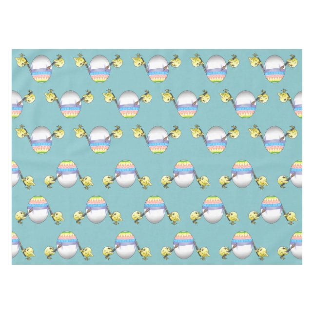 Wonderful Chicks paint a Colorful Easter egg Tablecloth (Front (Horizontal))