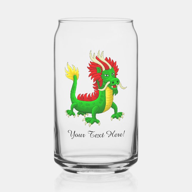 Wonderful Chinese Dragon Can Glass (Front)