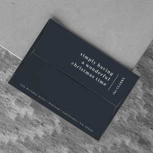 Wonderful Christmas Modern Minimal Stylish Black Envelope