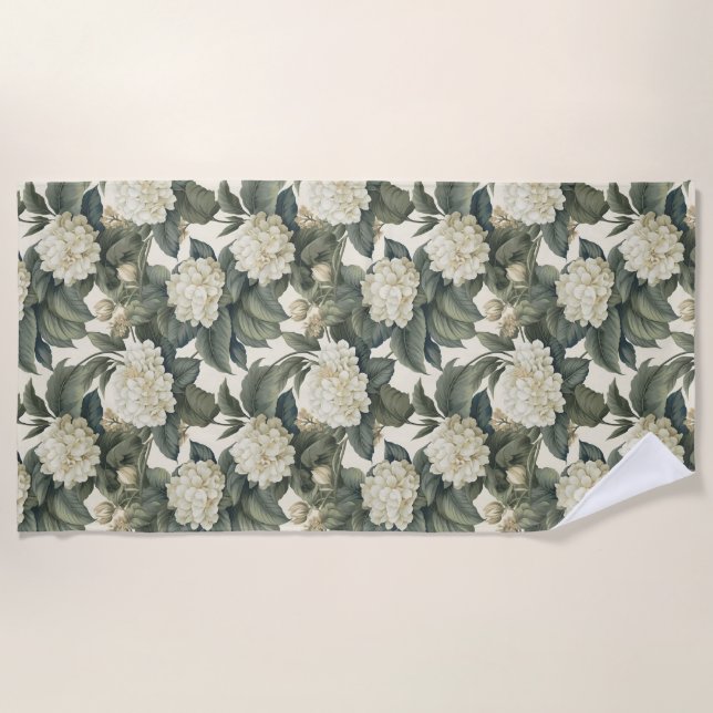 Wonderful classic floral pattern light beach towel (Front)