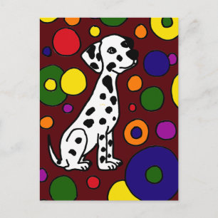 Wonderful Colourful Dalmation and Spots Art Postcard