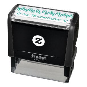 "WONDERFUL CORRECTIONS!" + Custom Educator Name Self-inking Stamp