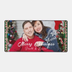 Wonderful Couple Merry Christmas Photo Desk Mat