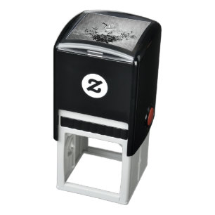 Wonderful crane with flowers self-inking stamp