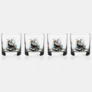 Wonderful curved fantasy piano  whiskey glass