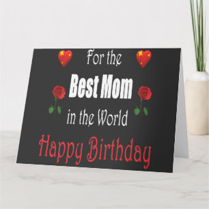 Wonderful cute Mom Birthday with Heart and Flower Card