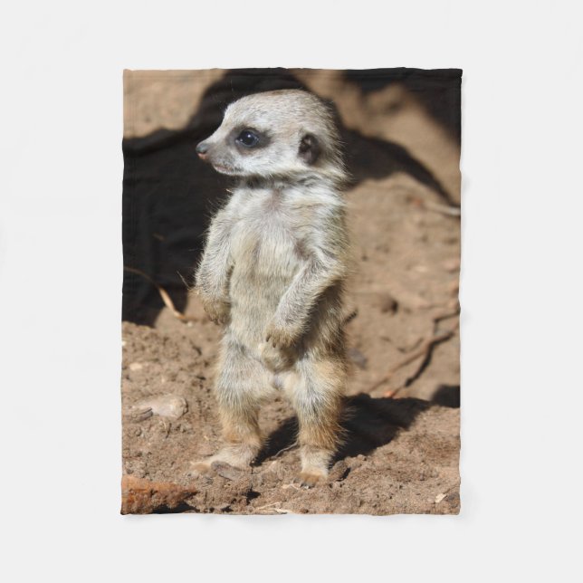 Wonderful Cute Sweet African Meerkat Animal Fleece Blanket (Front)