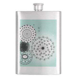Wonderful Dandelions Blue Flask