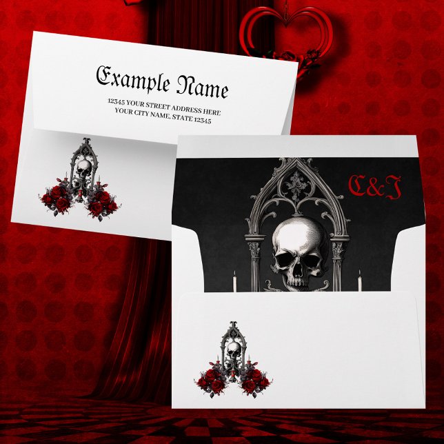 Wonderful dark gothic wedding design. envelope (Gothic design)