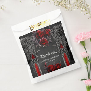 Wonderful dark gothic wedding design. favour bags