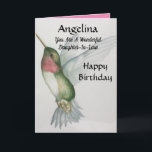 Wonderful Daughter-In-Law Birthday Sweet Bird Card<br><div class="desc">Celebrate your daughter-in-law's birthday with a lovely hummingbird watercolor card. Designed with soft colors of cream,  green and pink,  the realistic ruby throated hummingbird painting is elegant and stylish. Perfect for a woman who loves birds and beautiful pictures of nature.</div>