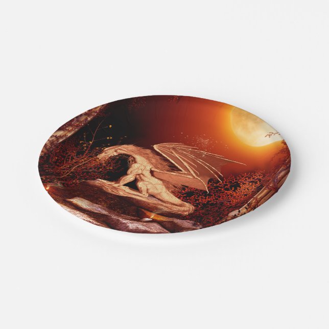 Wonderful dragon paper plate (Angled)