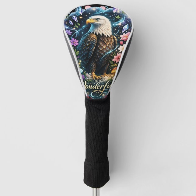 Wonderful Eagle Fantasy Floral Golf Head Cover (Front)