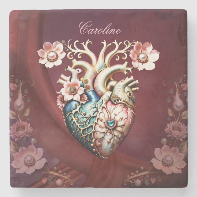 Wonderful elegant, noble heart. stone coaster (Front)