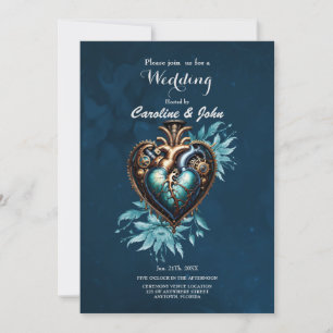 Wonderful elegant steampunk heart. invitation