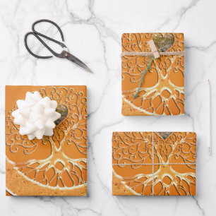 Wonderful elegant tree of life wrapping paper sheet