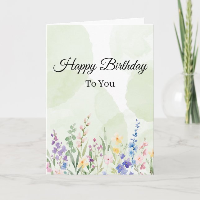  Wonderful Floral Birthday Card (Front)