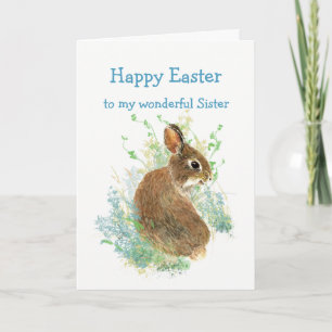 Wonderful Friend Sister Easter Cute Bunny Rabbit Holiday Card