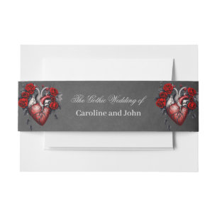 Wonderful gothic Victorian heart Invitation Belly Band