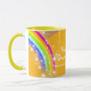 Wonderful Granddaughter rainbow orange mug