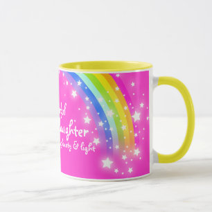 "Wonderful Granddaughter" rainbow pink mug