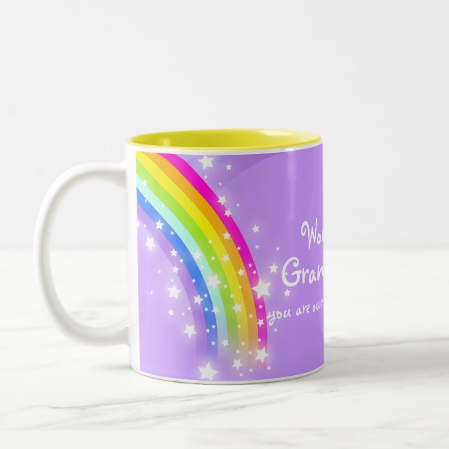 Wonderful Granddaughter rainbow violet blue mug (Left)