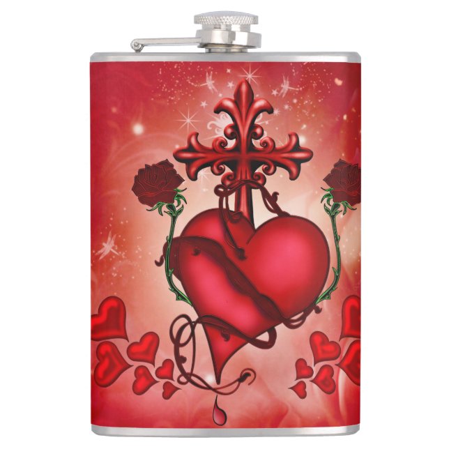Wonderful heart hip flask (Front)