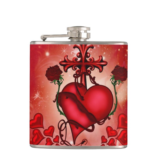 Wonderful heart hip flask (Front)