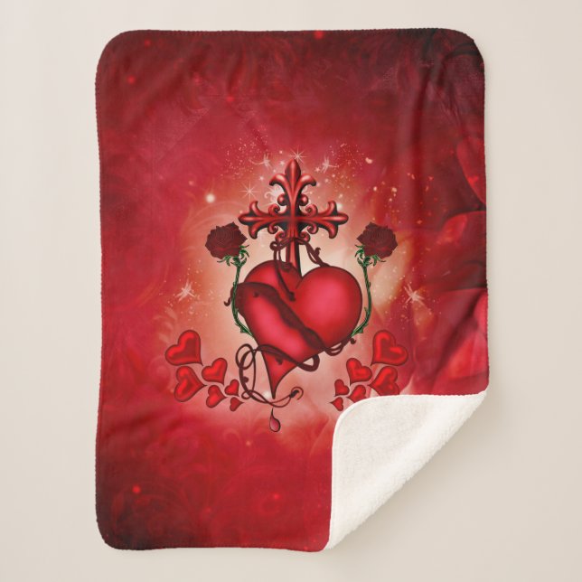 Wonderful heart sherpa blanket (Front)