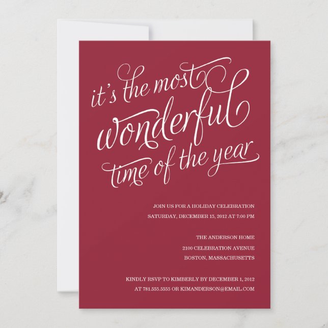 WONDERFUL | HOLIDAY PARTY INVITATIONS (Front)