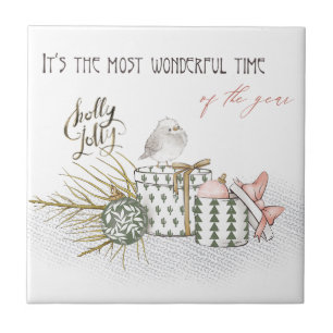 Wonderful Holiday Time Christmas Tile