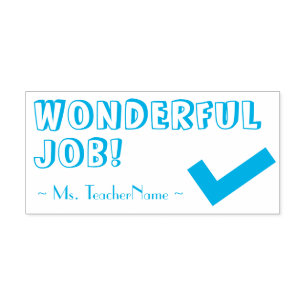 "WONDERFUL JOB!" + Custom Tutor Name Self-inking S Self-inking Stamp
