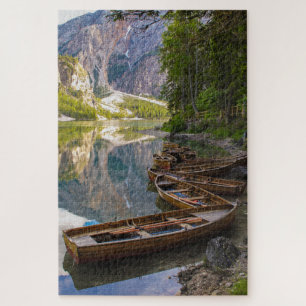 Wonderful landscape of Lake Braies, Italy Jigsaw Puzzle