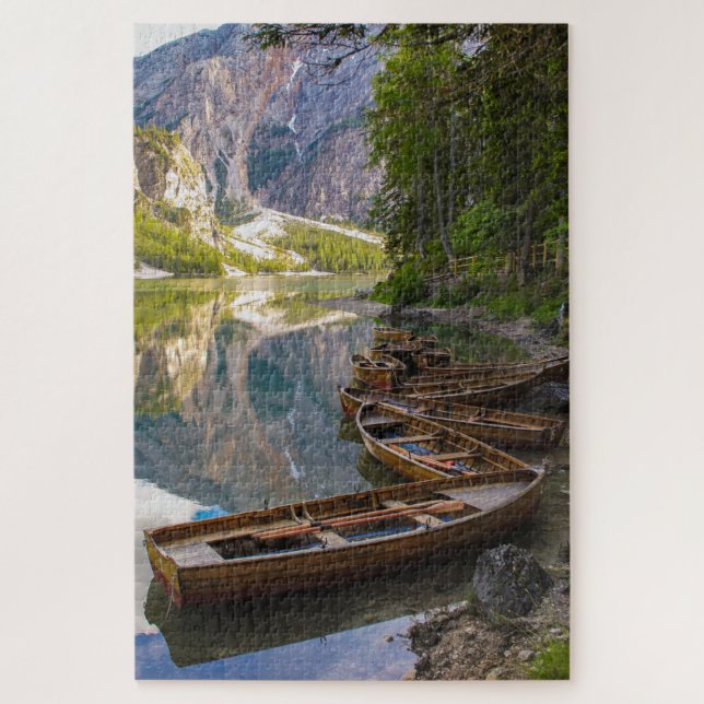 Wonderful landscape of Lake Braies, Italy Jigsaw Puzzle (Vertical)