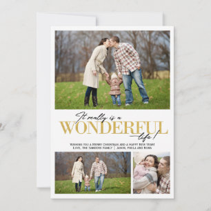 Wonderful Life 3 PH Gold Letters Holiday Card