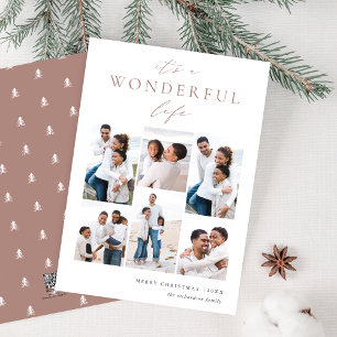 Wonderful Life   6 Photo Collage Holiday Card