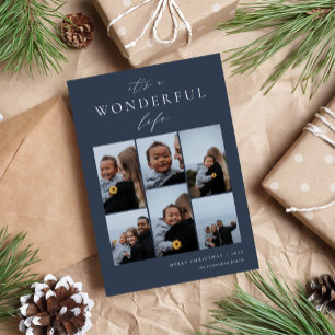 Wonderful Life 6 Photo Collage Holiday Card