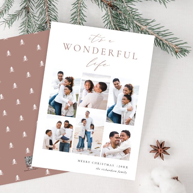 Wonderful Life | 6 Photo Collage Holiday Card (Creator Uploaded)