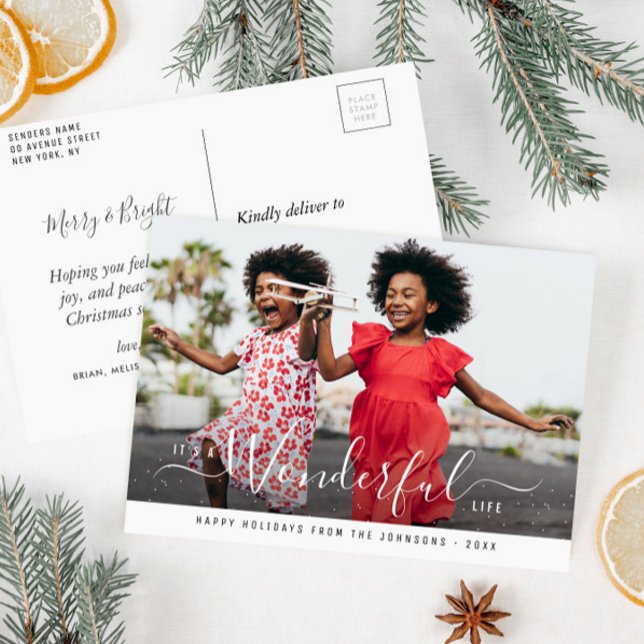 wonderful life christmas holiday postcard (Creator Uploaded)