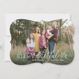 Wonderful Life Faux Foil Holiday Christmas Photo Card