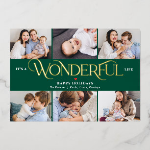 Wonderful Life Foil Holiday Card Christmas Card