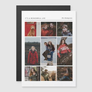 Wonderful Life Mulit-Photo Holiday Magnet Card