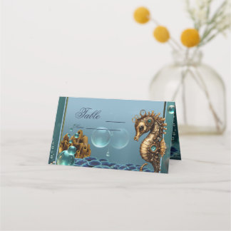 Wonderful little steampunk seahorse place card