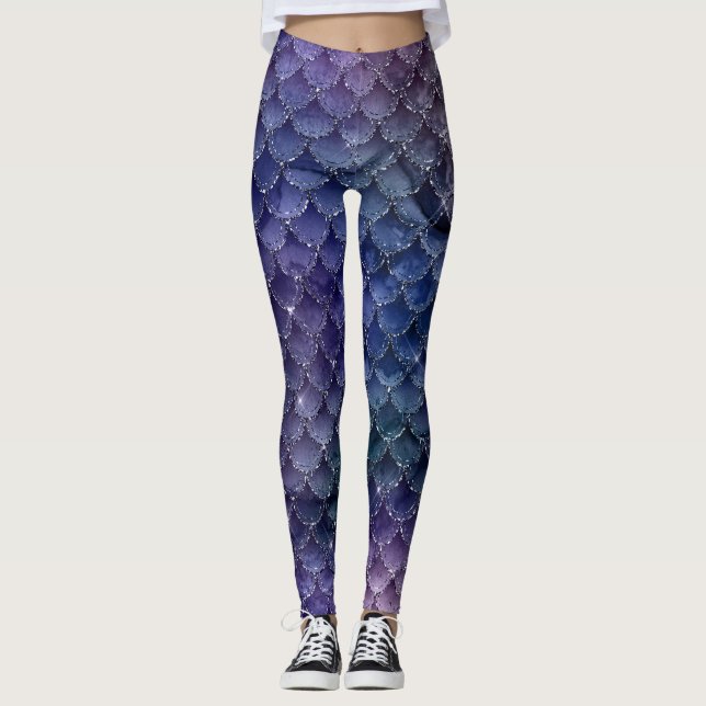 Wonderful Mermaid Glitter Design Leggings (Front)