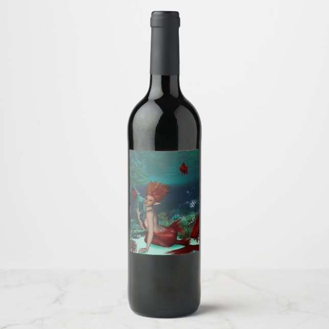 Wonderful mermaid wine label (Front)
