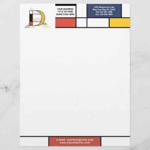 Wonderful Modern Art Monogram. Letter D Custom Letterhead